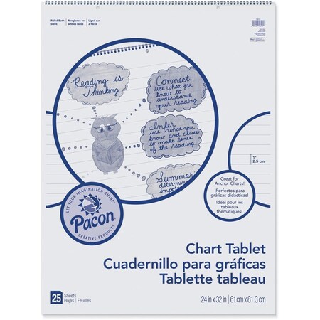 Pacon Tablet, Chart, 1""Rld, 24X32, We Pk PAC74610